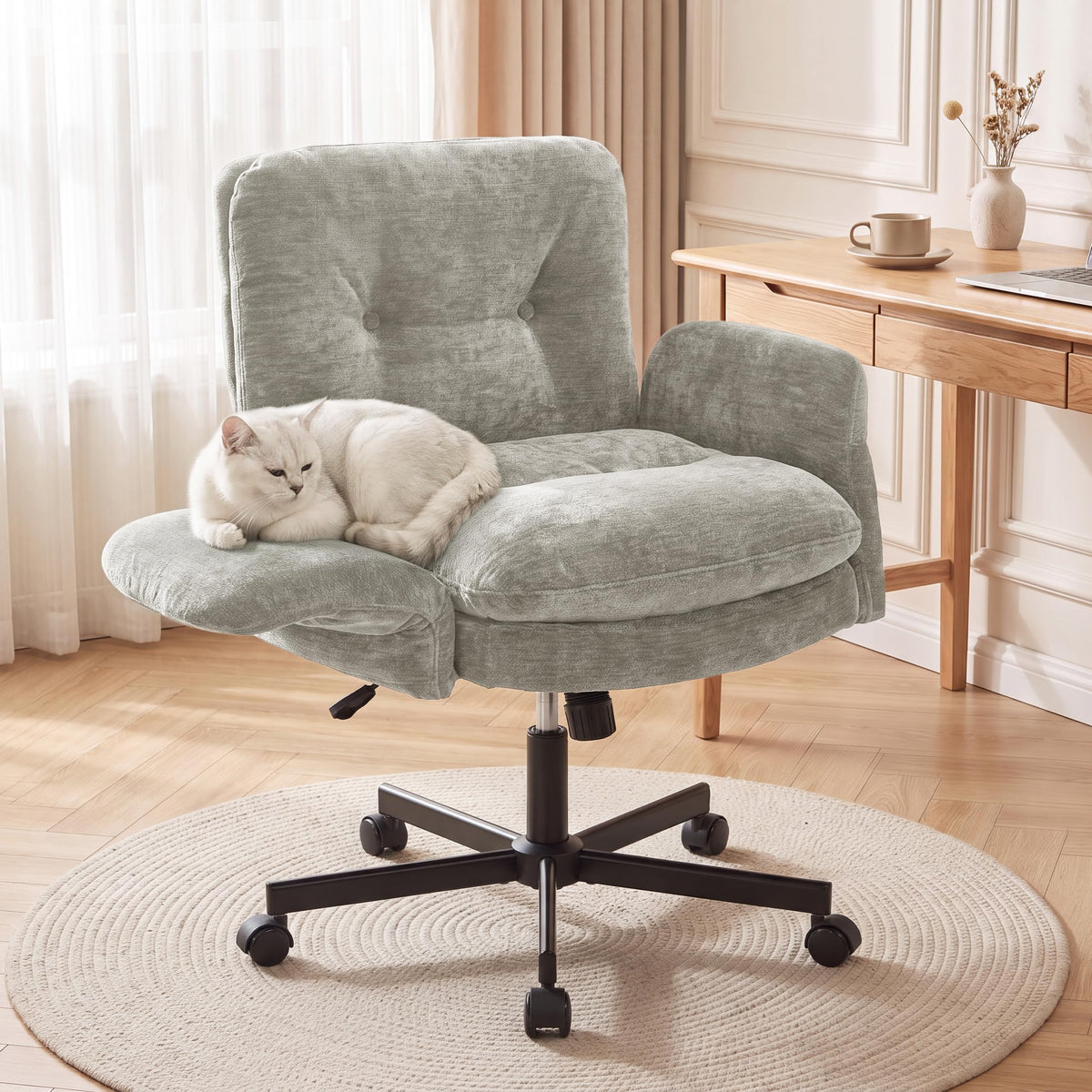 FiveWillowise Low-Back Cross-Legged Desk Chair (Multiple Colors)