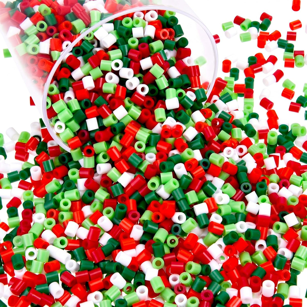 2800 Piece Fuse Bead Assortment - Christmas Craft Beads with Storage Box for DIY Decorations, 5 Colors