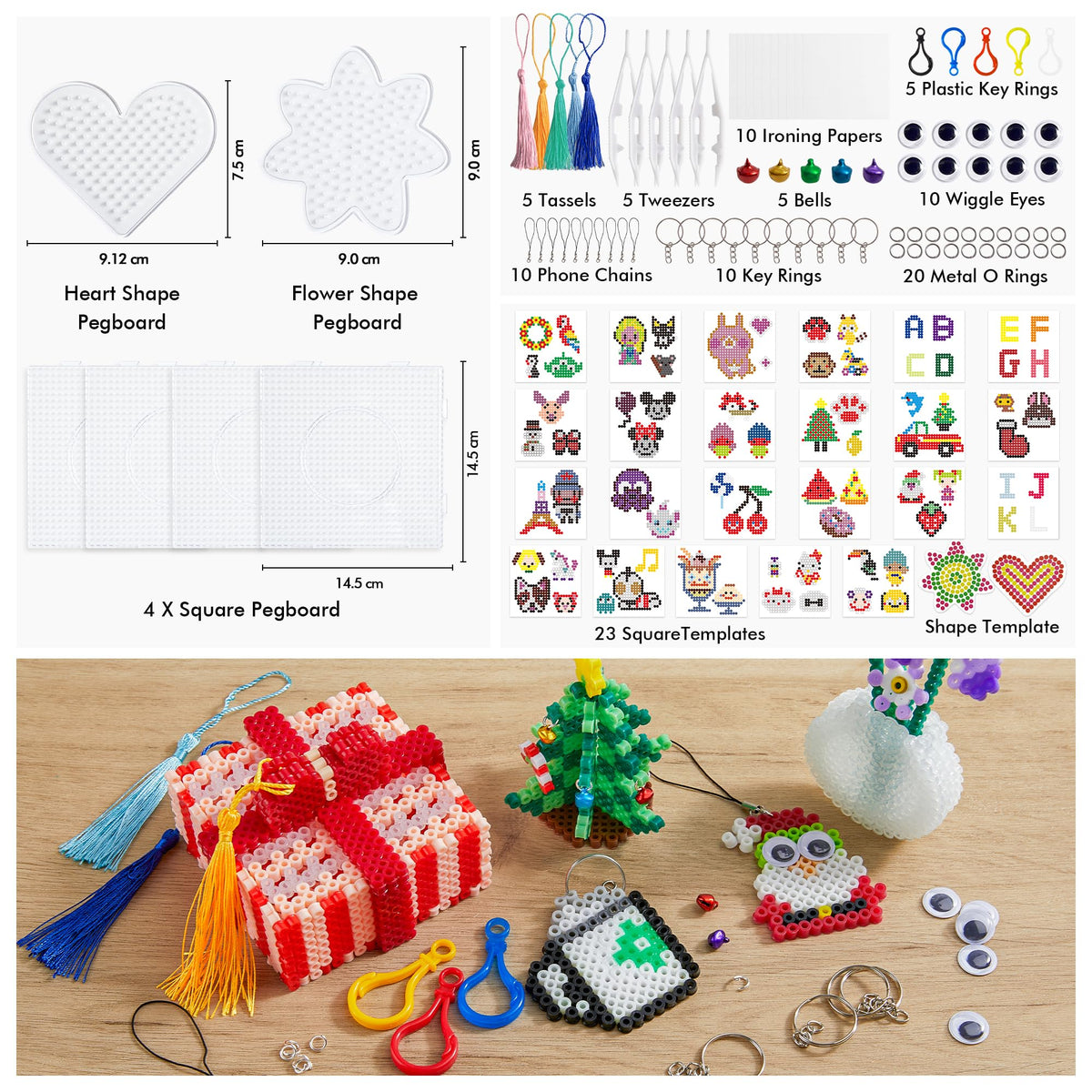 INSCRAFT 2 Buckets of Fuse Beads, 46,000 pcs 5mm Iron Beads for Kids Crafts, 30 Colors with 6 Pegboards, 10 Ironing Paper, 20 Patterns, Gifts for Birthday Christmas, Multicolor Refill Kit