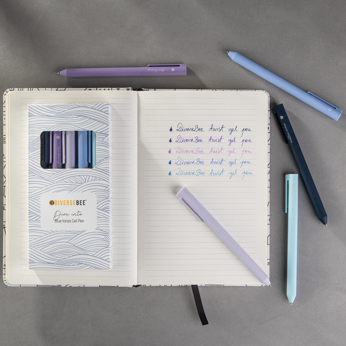DIVERSEBEE Black Gel Ink Pens, 0.5 mm Gel Pens Fine Point
