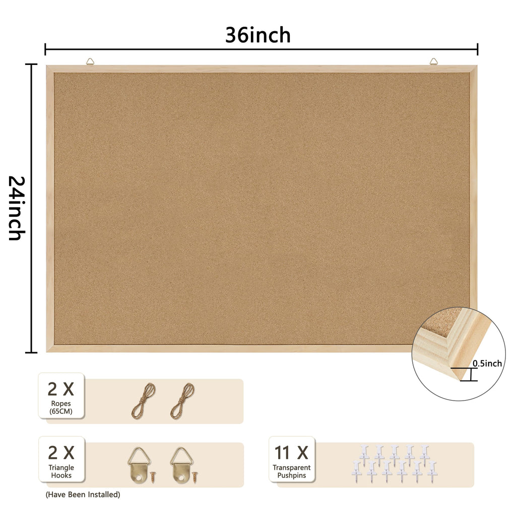 DAHAPYBOO Framed Cork Bulletin Board