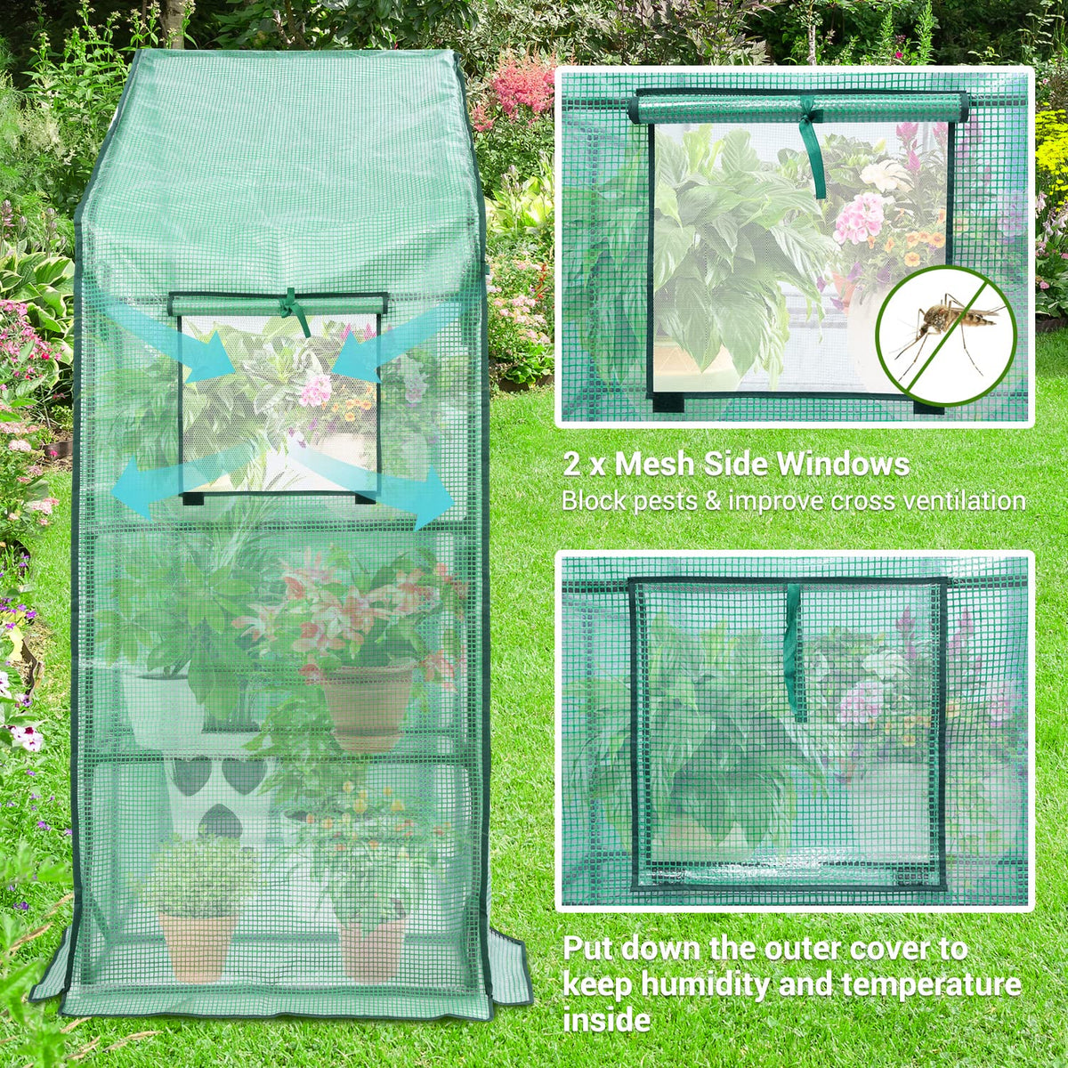 Ohuhu Plastic Greenhouse with 3–4 Tiers, Up to 22.56 Sq Ft