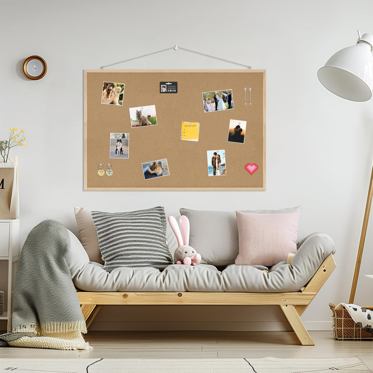DAHAPYBOO Framed Cork Bulletin Board