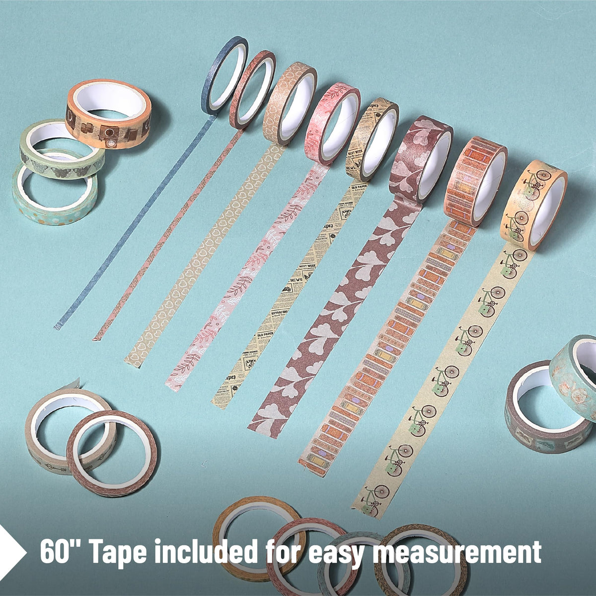 Mr. Pen- Washi Tape Set, 21 Rolls, Assorted Sizes, Floral