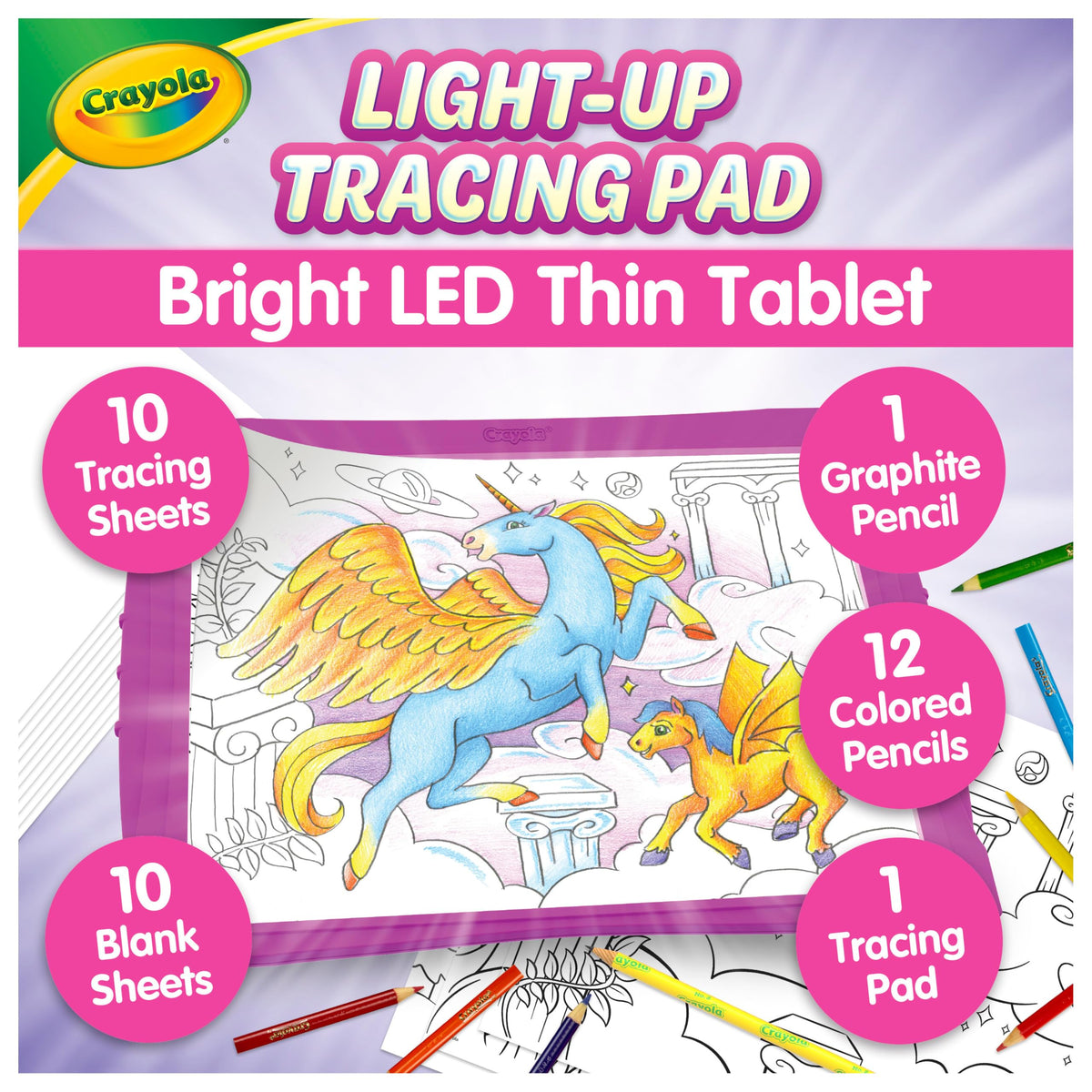 Crayola Light Up Tracing Pad - Blue, Drawing & Tracing Projector for Kids, Sketching Light Box Table, Toys for Kids, Gift for Girls & Boys, Ages 6+