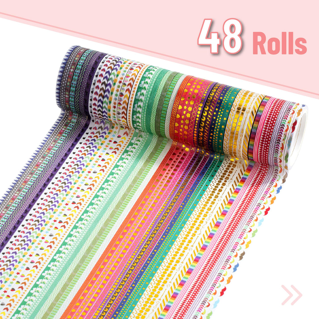 Mr. Pen- Washi Tape Set, 21 Rolls, Assorted Sizes, Floral