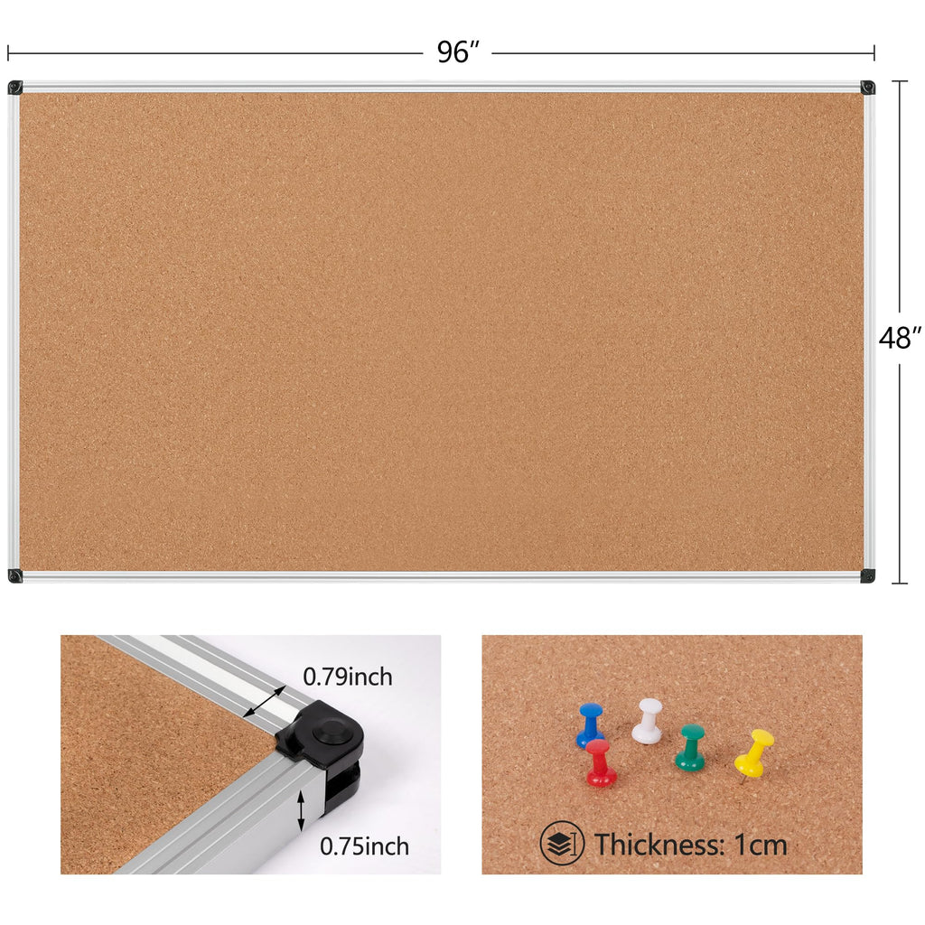 Board2by Foldable Cork Bulletin Board, 48 × 36 Inches (K–12)