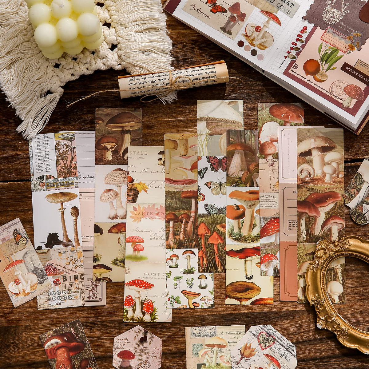 emmoolife 348 Pcs Scrapbooking Supplies Kit, Vintage Aesthetic Scrapbook Kit for Bullet Junk Journal, Stationery, A6 Grid Notebook, DIY Journaling Supplies, Birthday Craft Gift for Teen Girl Women