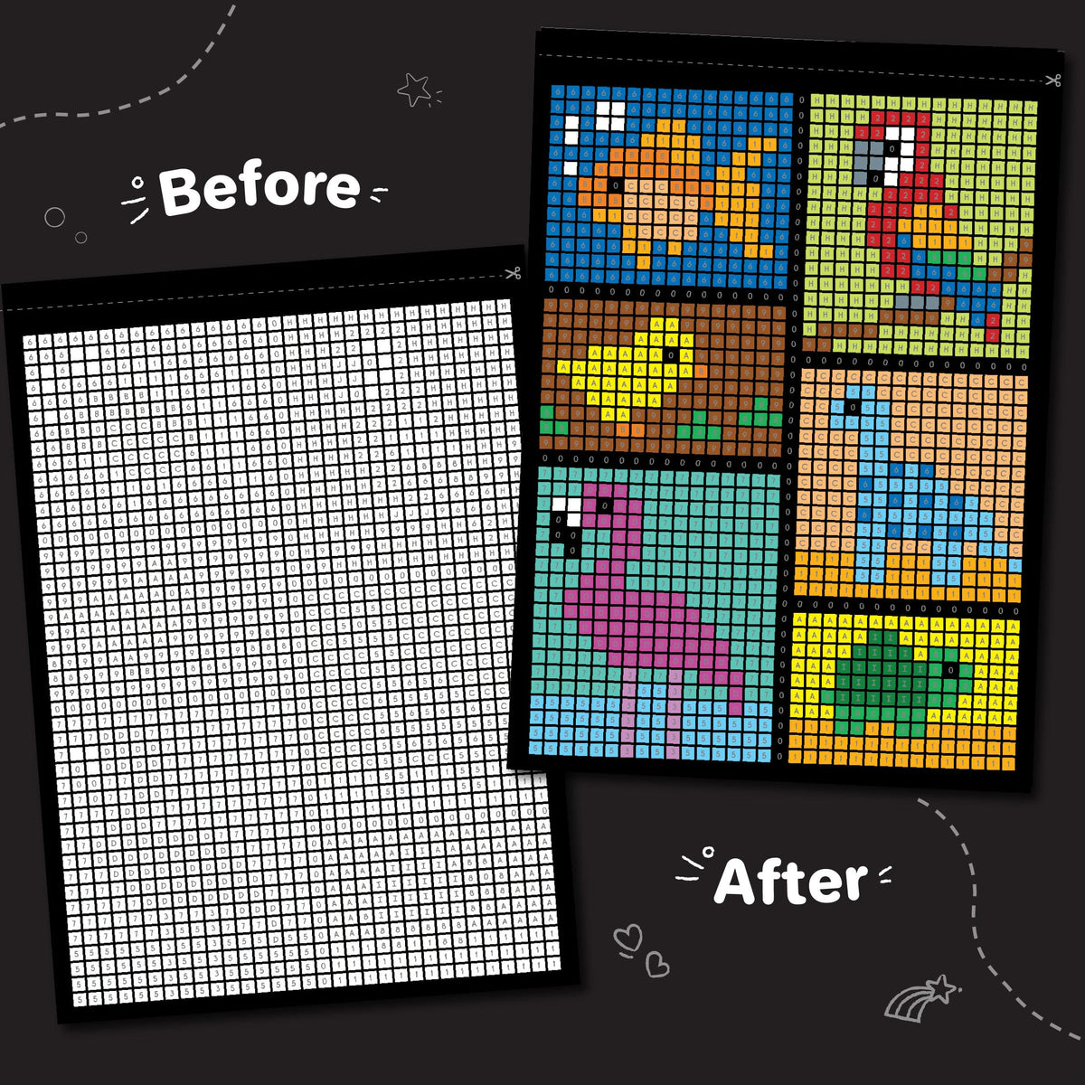 Imagimake Mystery Mosaic - Landscapes, Paint by Number Art Kit for Kids