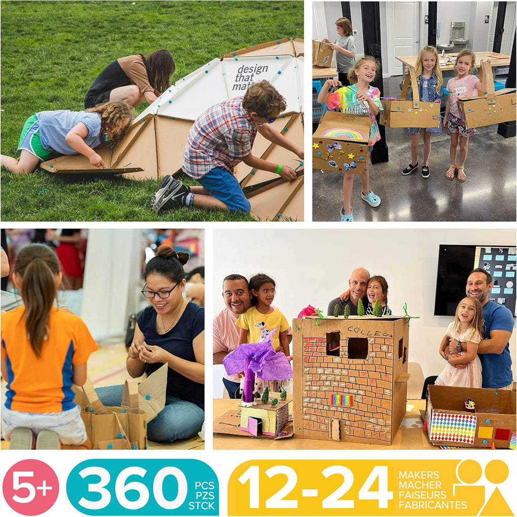 Makedo Invent Cardboard Construction Kit (Ages 5+, 360 Pieces)