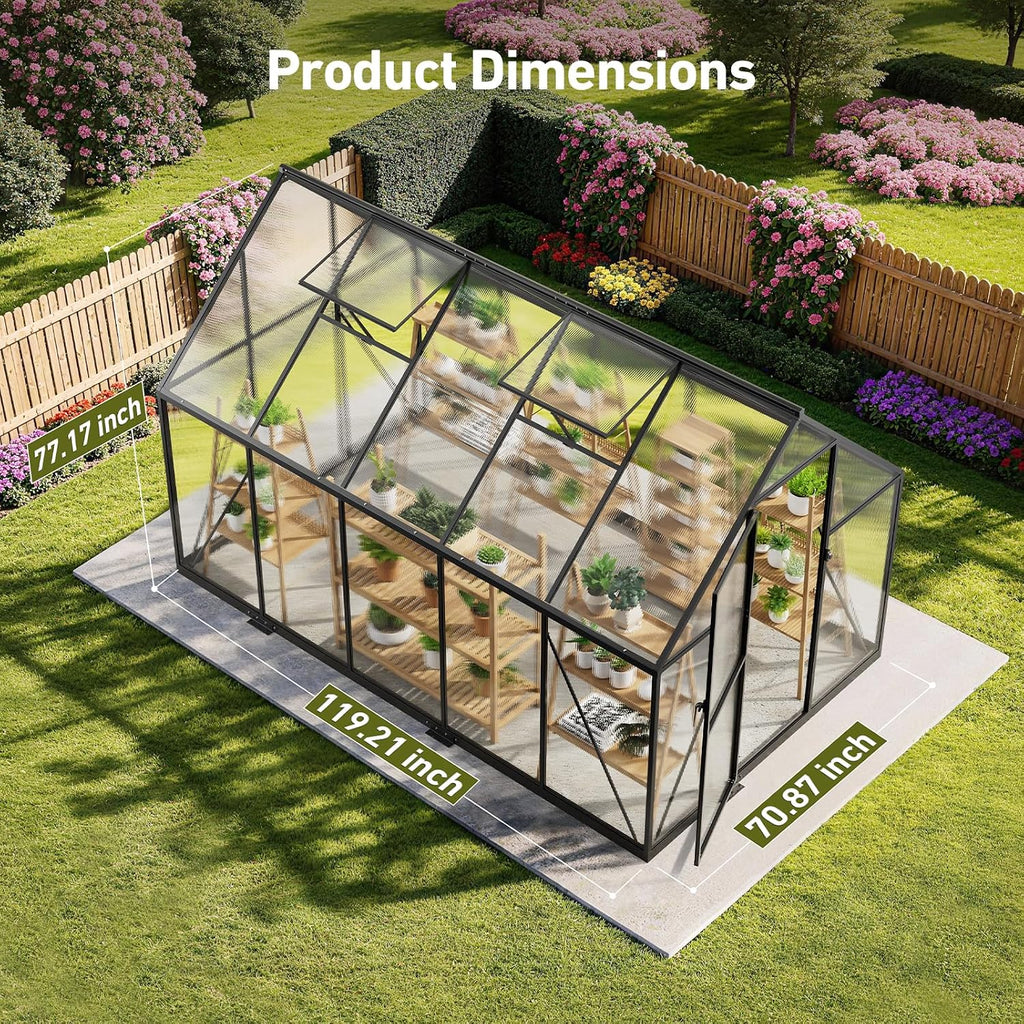 Windproof Tunnel Greenhouse with Thermometer (Multiple Sizes)