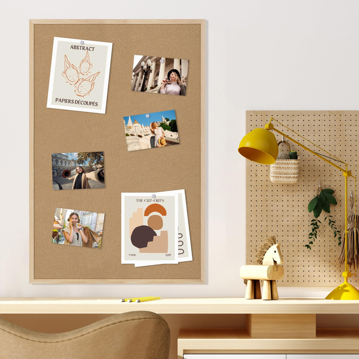 DAHAPYBOO Framed Cork Bulletin Board