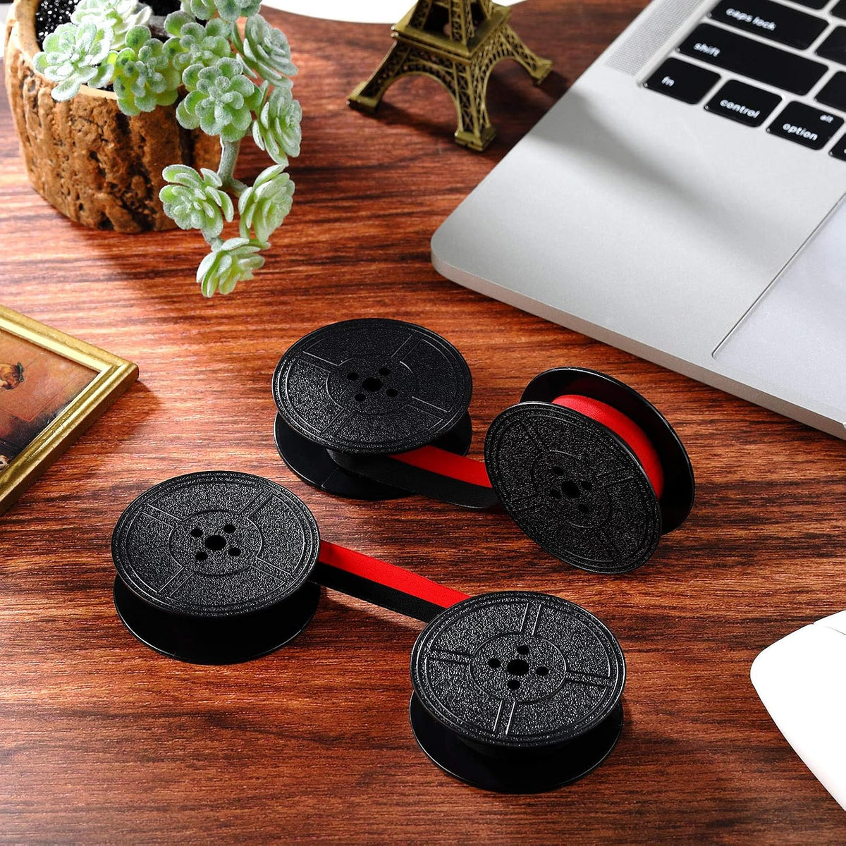 Tenare 4 Pairs Universal Typewriter Ribbon, Calculator Ribbon, Red, Black