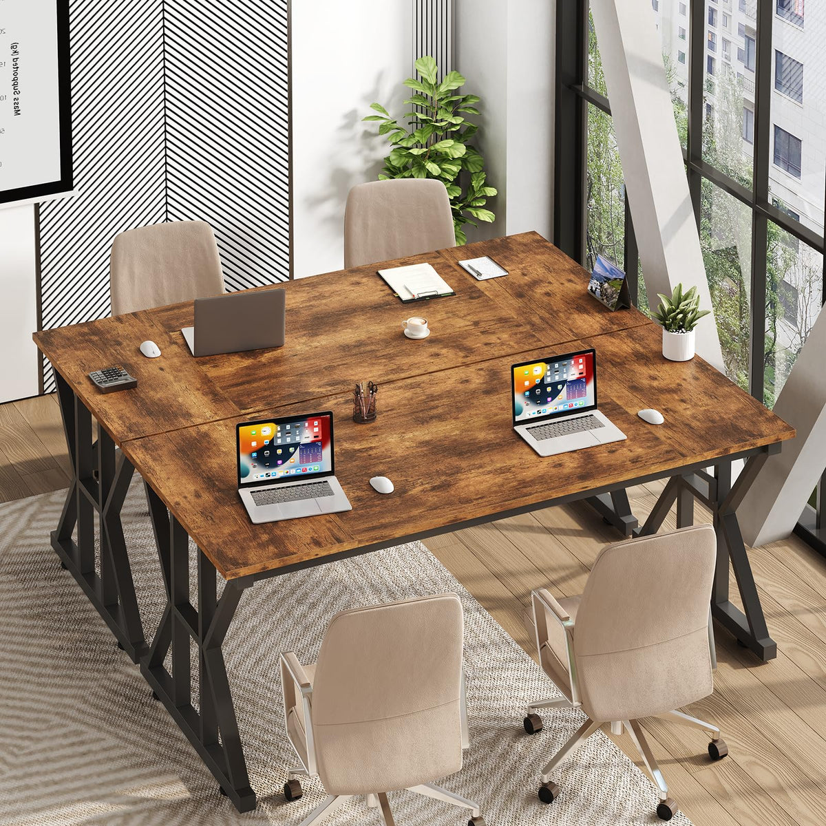 63" Large Computer Desk with Thickened Frame for Home Office, Living Room