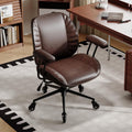 BFZ Leather Home Office Desk Chair with Lumbar Support, Brown