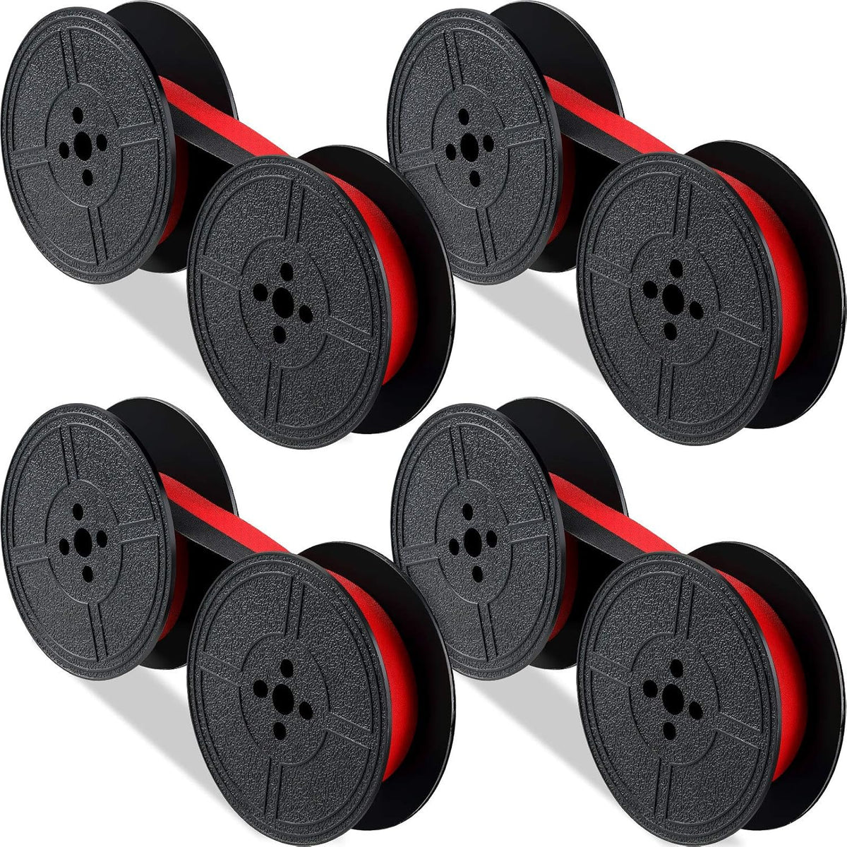 Tenare 4 Pairs Universal Typewriter Ribbon, Calculator Ribbon, Red, Black