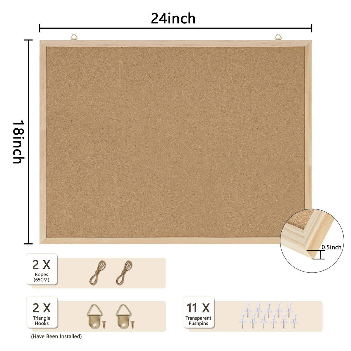 DAHAPYBOO Framed Cork Bulletin Board