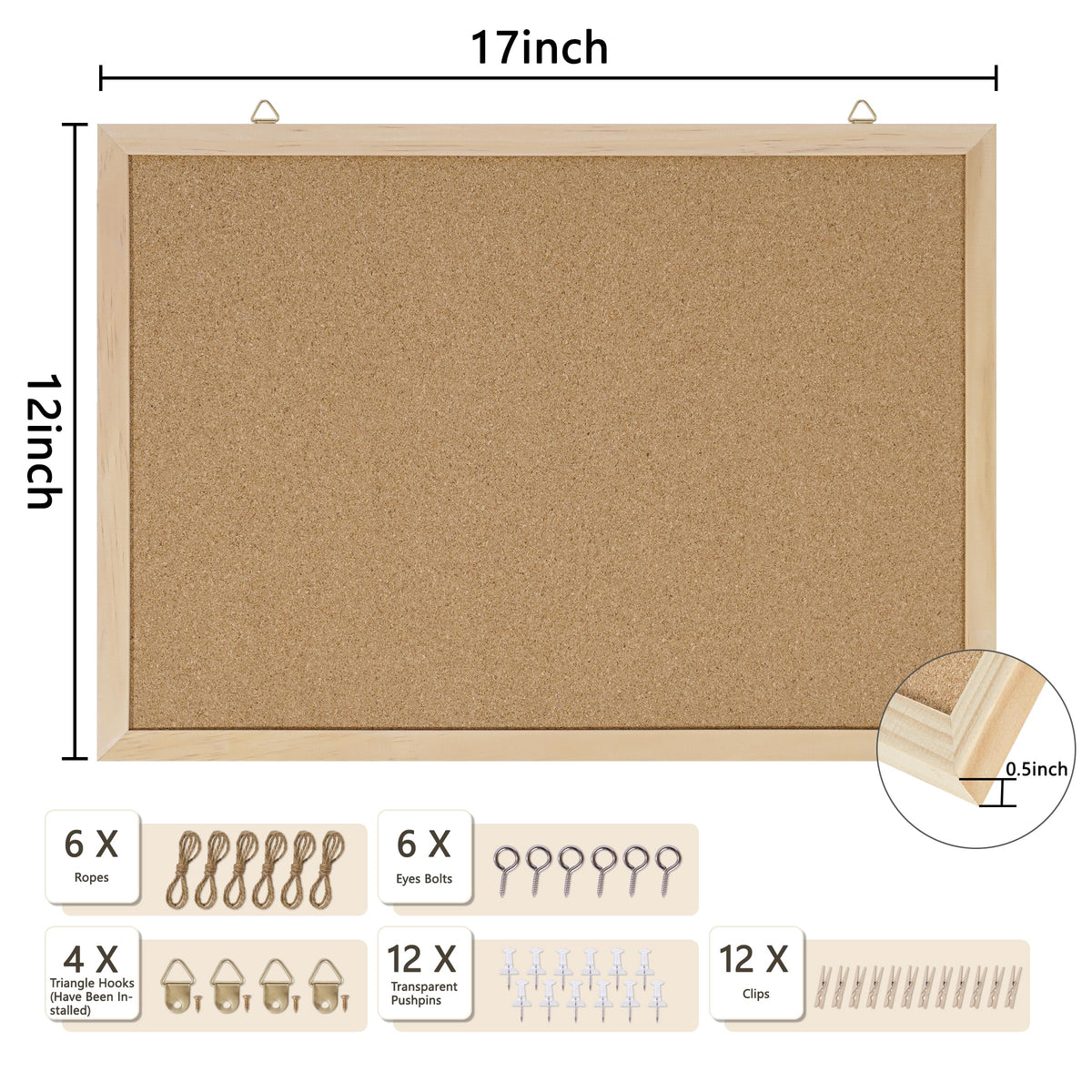 DAHAPYBOO Framed Cork Bulletin Board