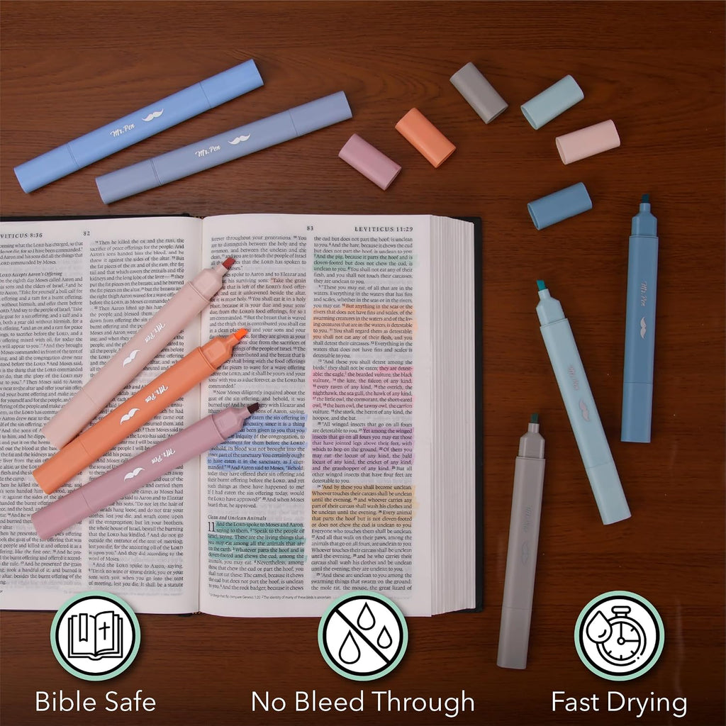 Mr. Pen- Dual Tip Bible Highlighters with Stand, 24 Pack