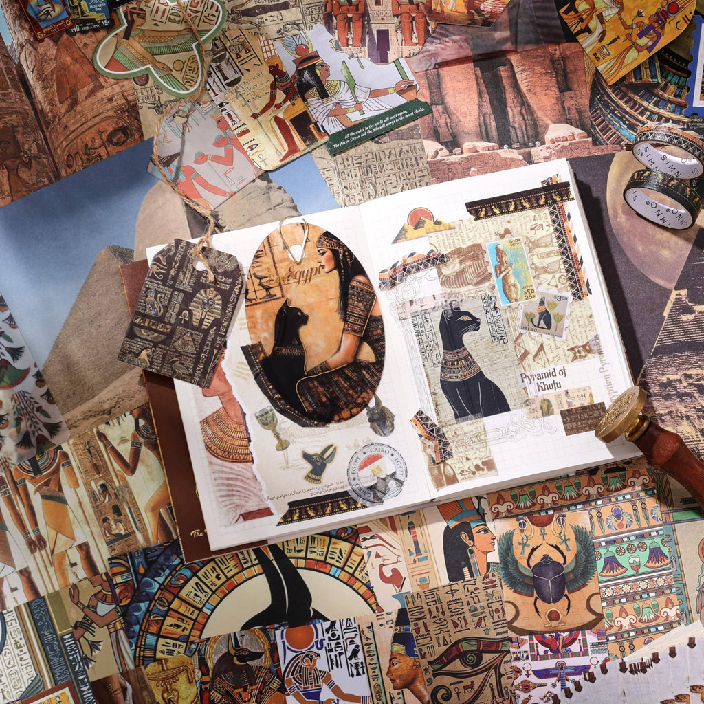 emmoolife 348 Pcs Scrapbooking Supplies Kit, Vintage Aesthetic Scrapbook Kit for Bullet Junk Journal, Stationery, A6 Grid Notebook, DIY Journaling Supplies, Birthday Craft Gift for Teen Girl Women