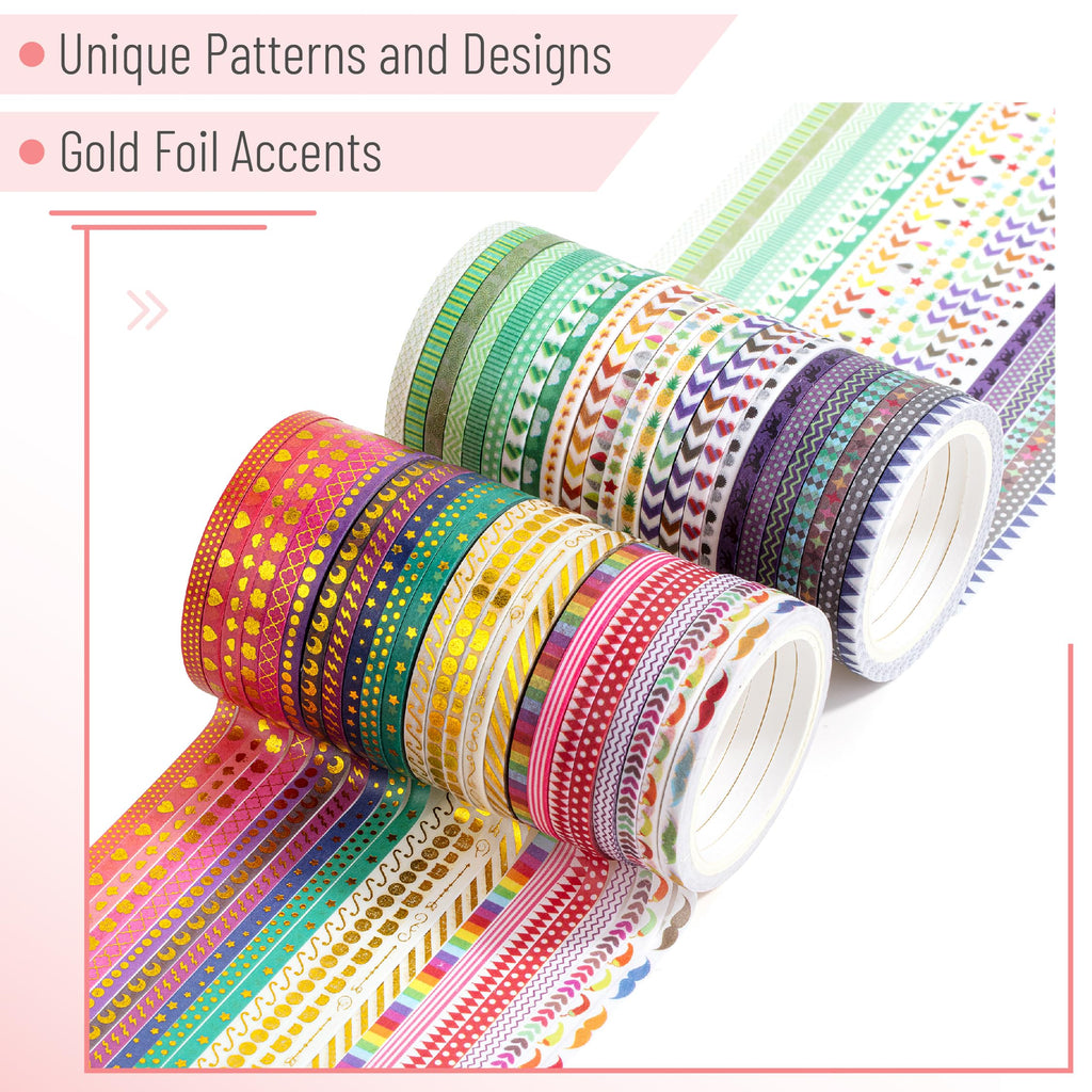 Mr. Pen- Washi Tape Set, 21 Rolls, Assorted Sizes, Floral