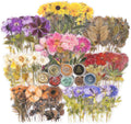 Knaid Pressed Flower Themed Stickers Set (320 Pieces) Dried Flowers Resin Stickers Decals Floral Botanical Journaling Stickers for Scrapbook Supplies Junk Journal Bullet Journal Planner Laptops