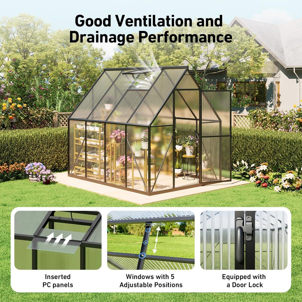 Windproof Tunnel Greenhouse with Thermometer (Multiple Sizes)