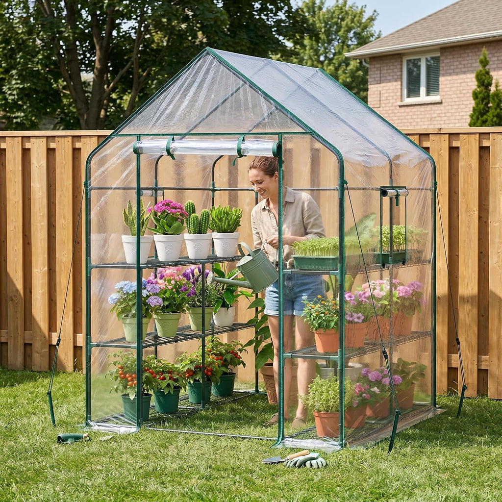 Ohuhu Plastic Greenhouse with 3–4 Tiers, Up to 22.56 Sq Ft