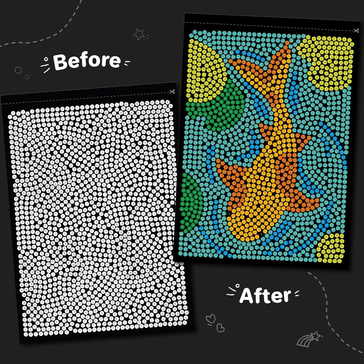Imagimake Mystery Mosaic - Landscapes, Paint by Number Art Kit for Kids