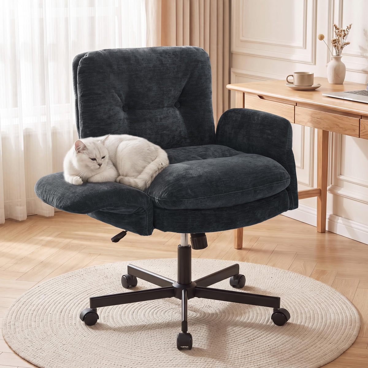 FiveWillowise Low-Back Cross-Legged Desk Chair (Multiple Colors)