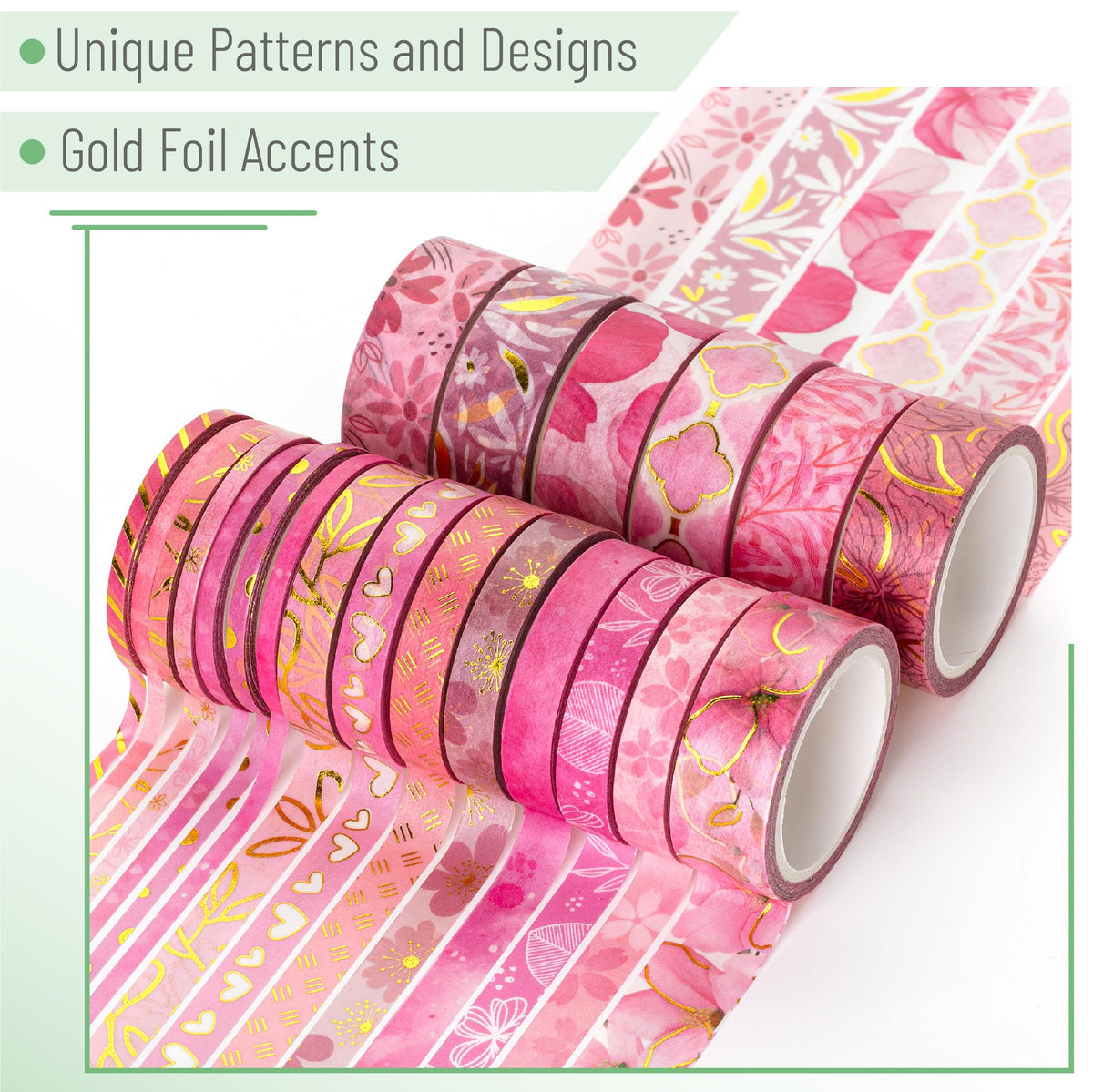 Mr. Pen- Washi Tape Set, 21 Rolls, Assorted Sizes, Floral