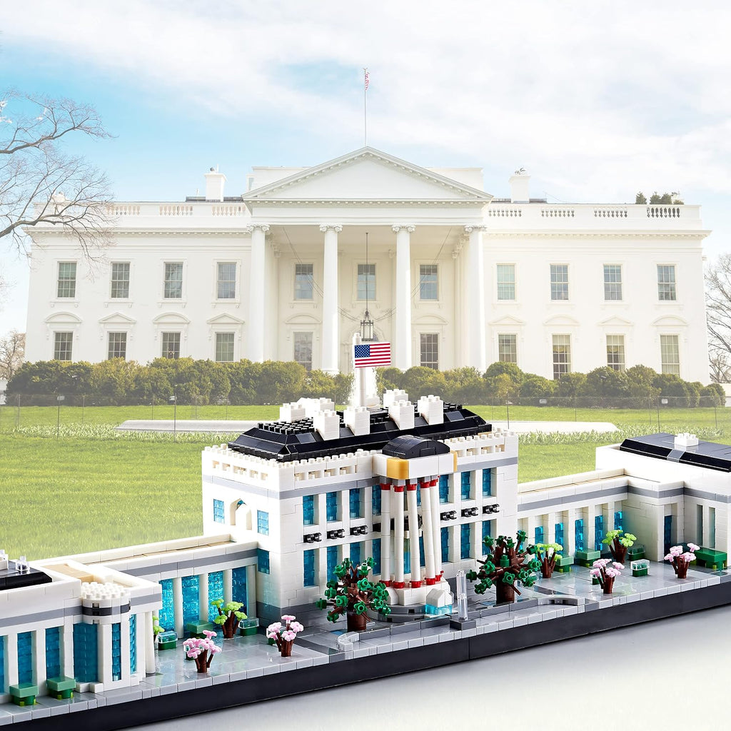 JXRLMB Architecture White House Modle Kit Micro Building Blocks Sets for Adults World Famous Landmark Collection Set U.S. Capital 3520 PCS for Teens 14+