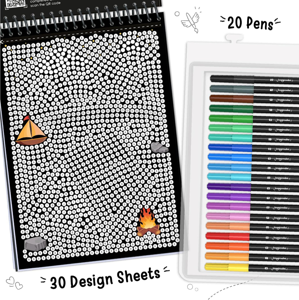 Imagimake Mystery Mosaic - Landscapes, Paint by Number Art Kit for Kids