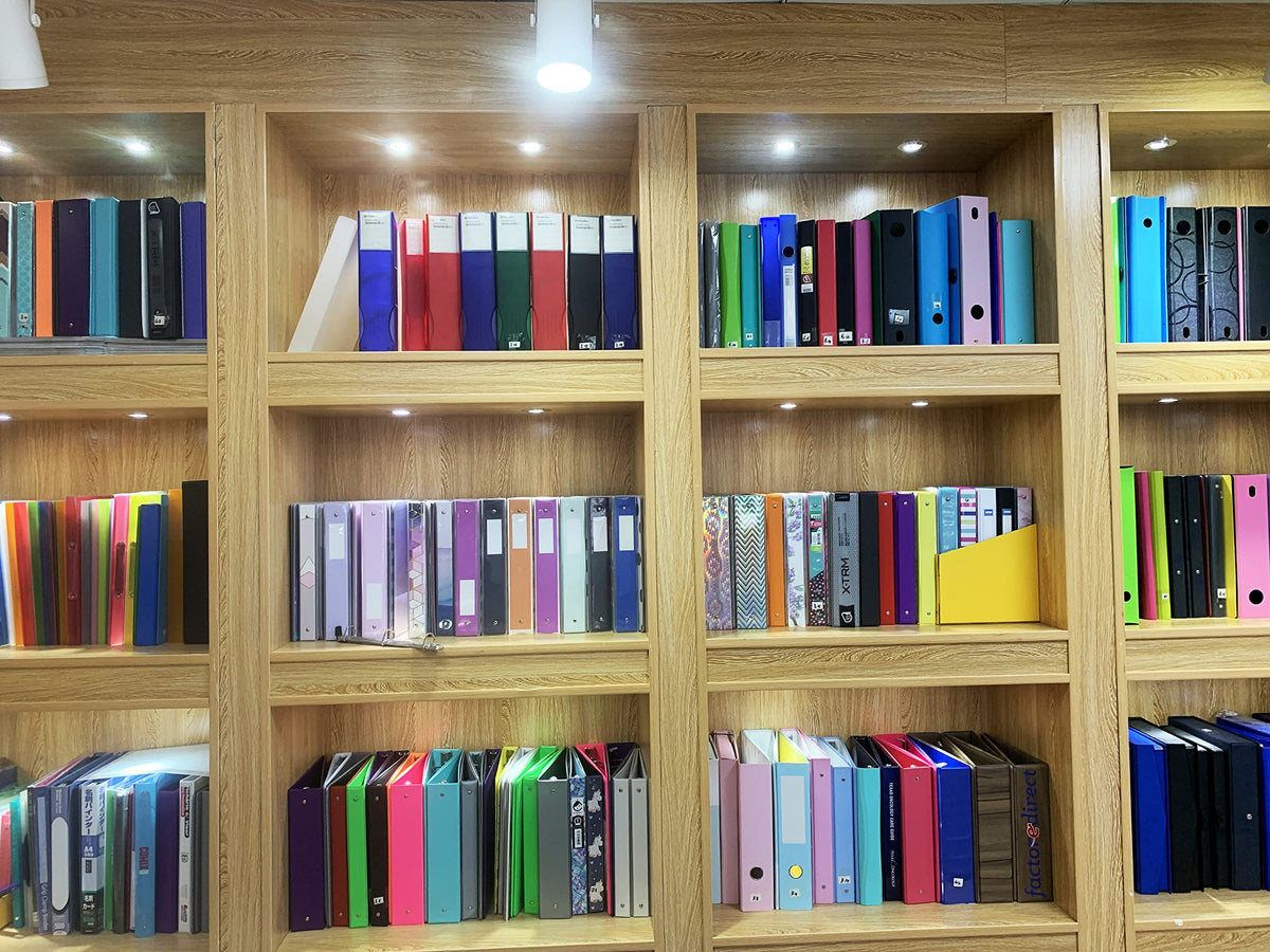 3 Ring Binders,1” Round Ring, Holds 8.5 * 11inch Papers, with 2 Pockets,6 Colors Binder Assorted Pack