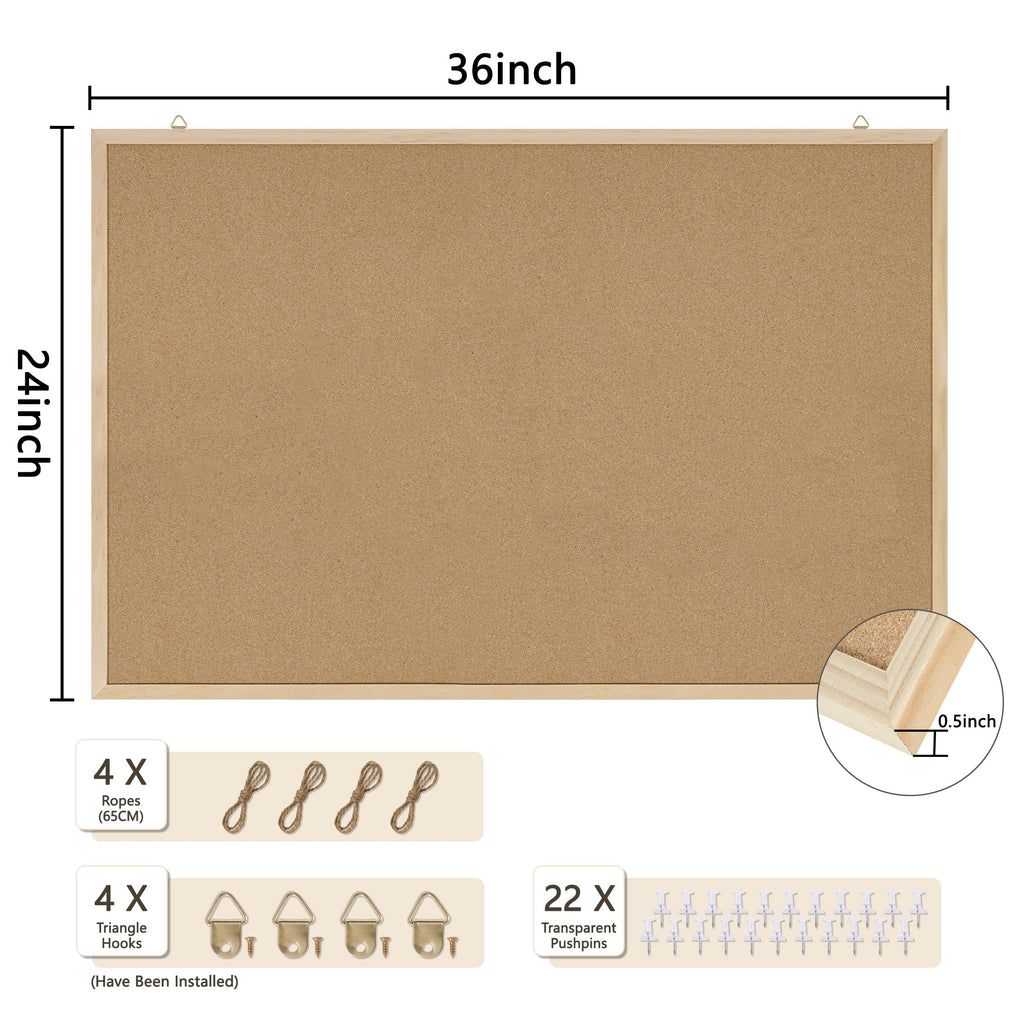 DAHAPYBOO Framed Cork Bulletin Board
