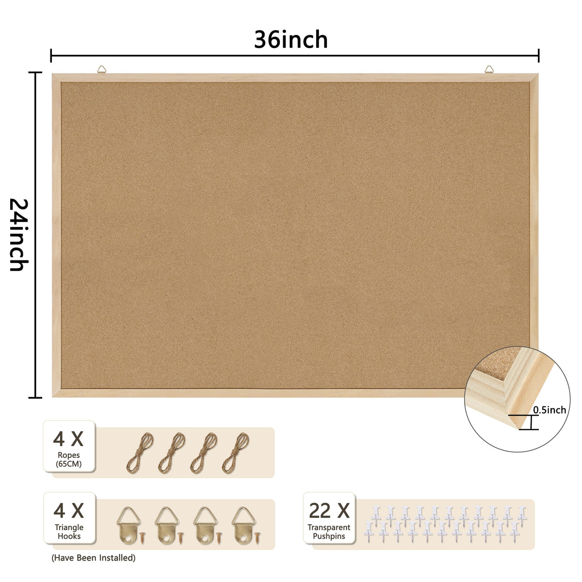 DAHAPYBOO Framed Cork Bulletin Board