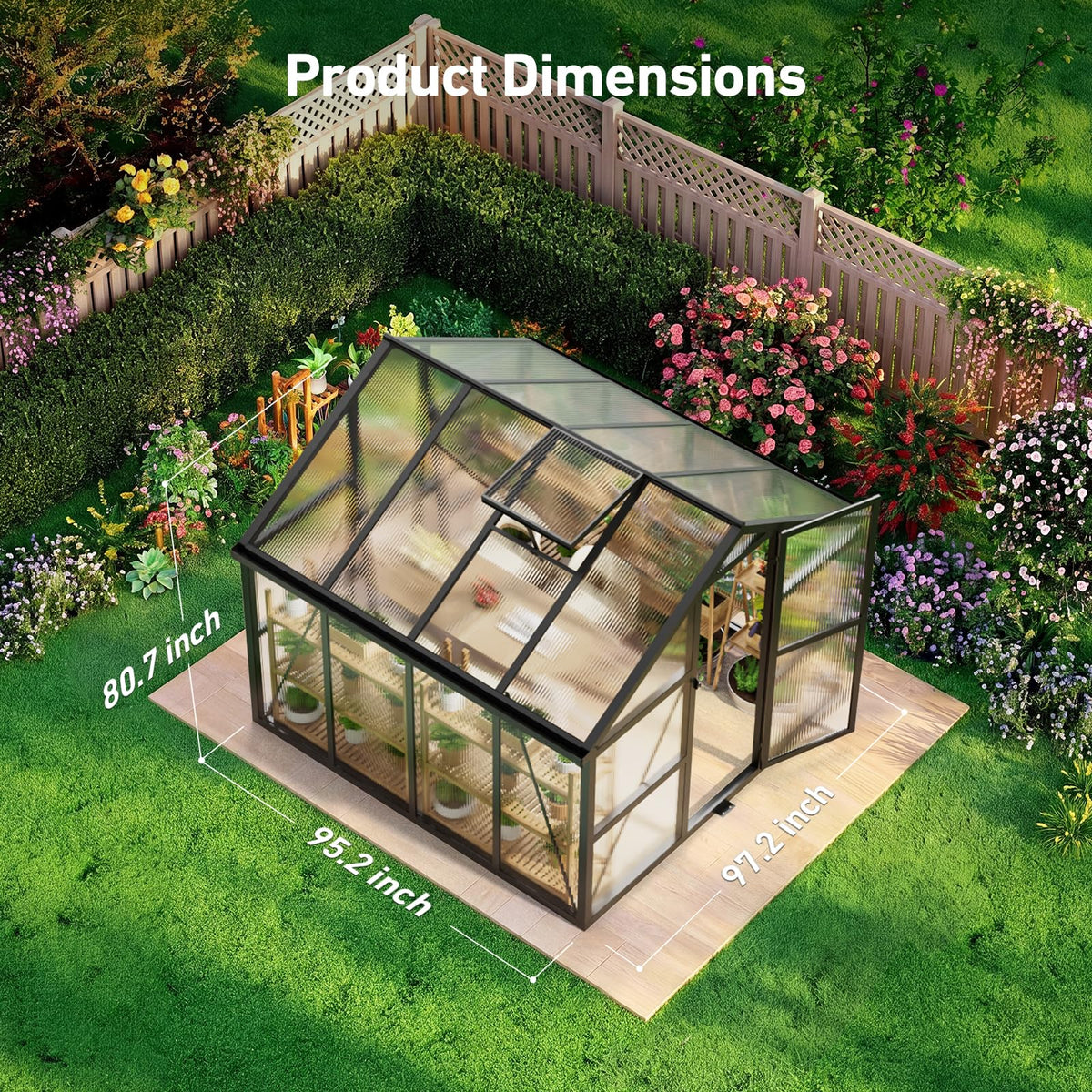 Windproof Tunnel Greenhouse with Thermometer (Multiple Sizes)