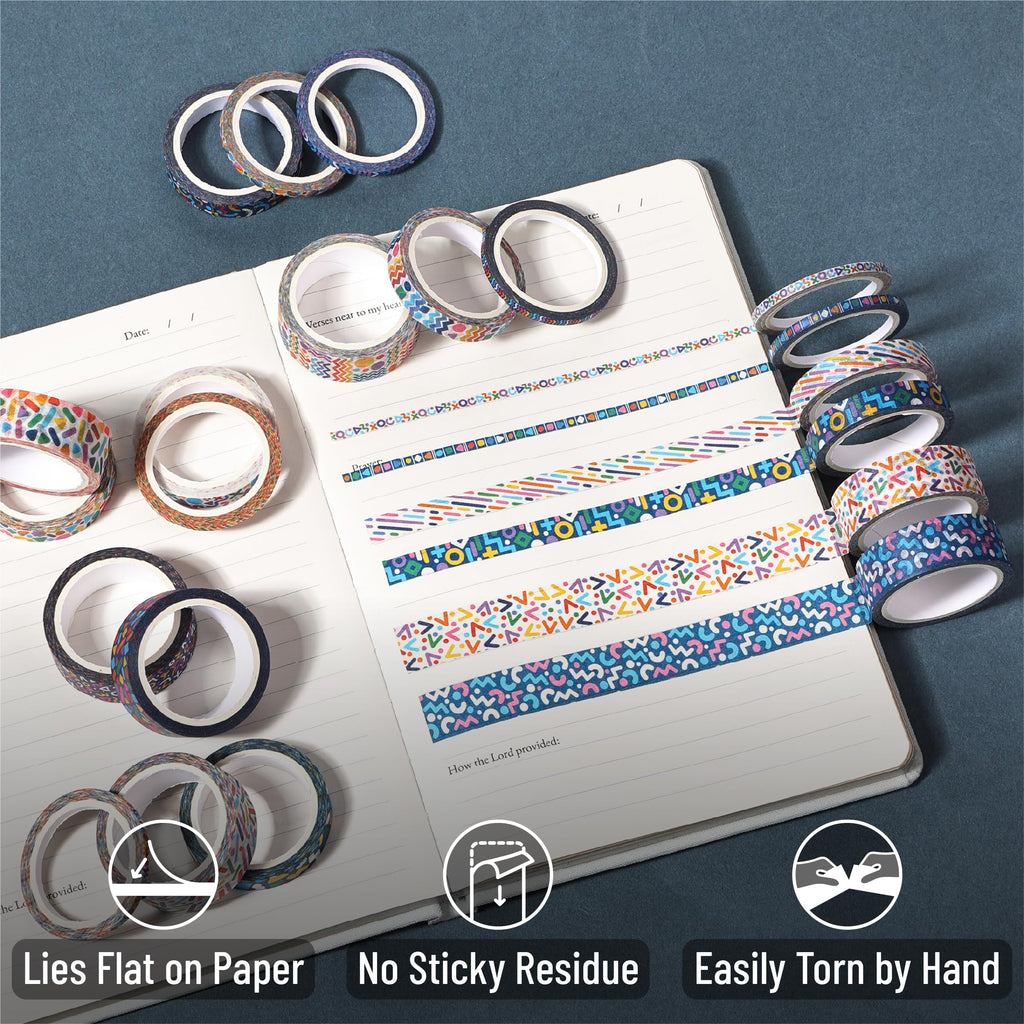 Mr. Pen- Washi Tape Set, 21 Rolls, Assorted Sizes, Floral