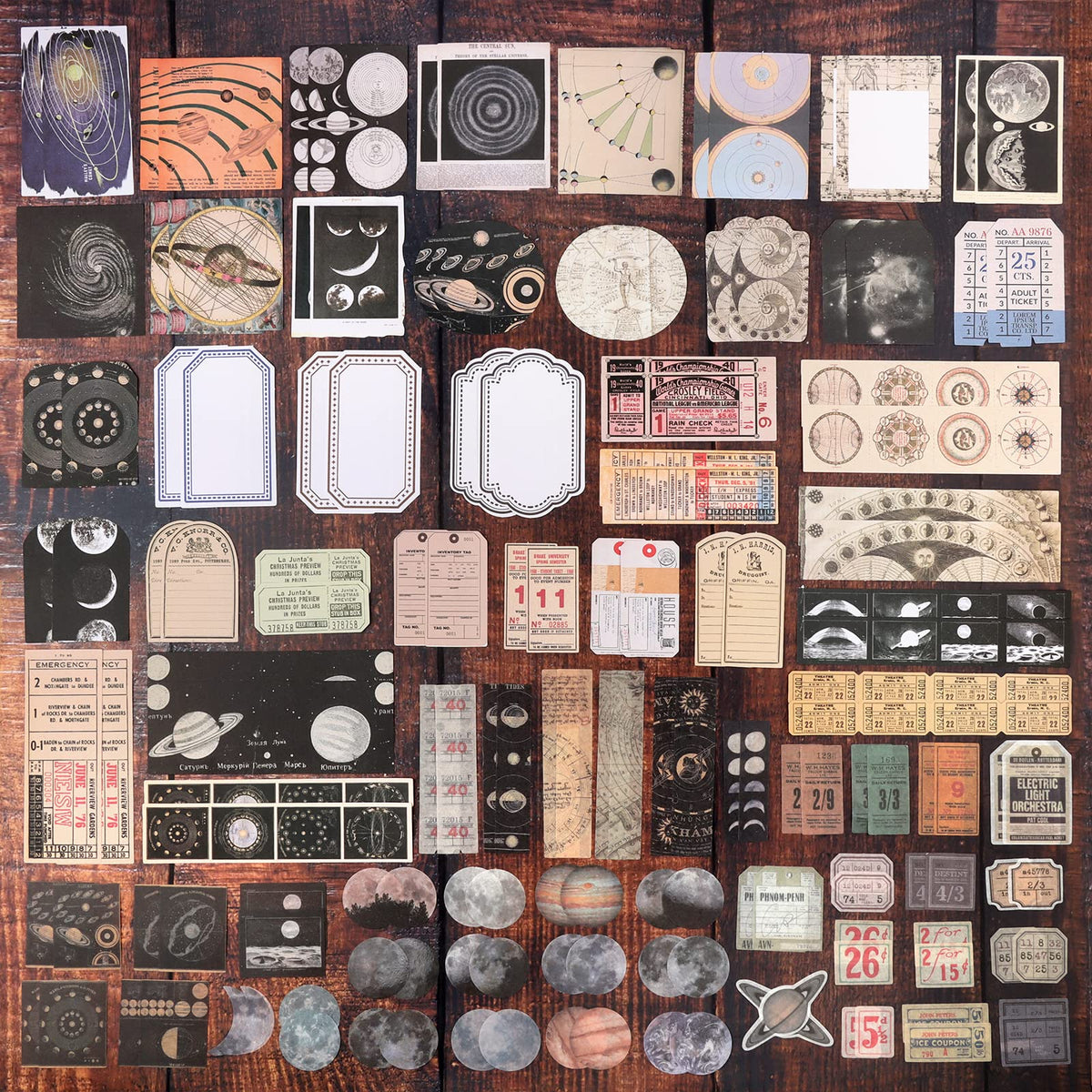 Draupnir 200pcs Vintage Junk Journal Supplies,Scrapbook Supplies Scrapbooking Paper and Stickers Ephemera For Art Aesthetic Journaling Kit Collage(Art)
