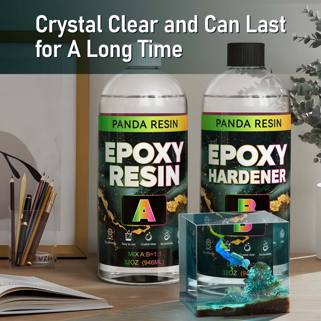 Panda Resin 1 Gallon Crystal Clear Epoxy Resin Kit – Food Safe, High
