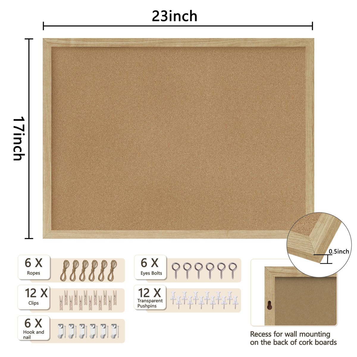 DAHAPYBOO Framed Cork Bulletin Board