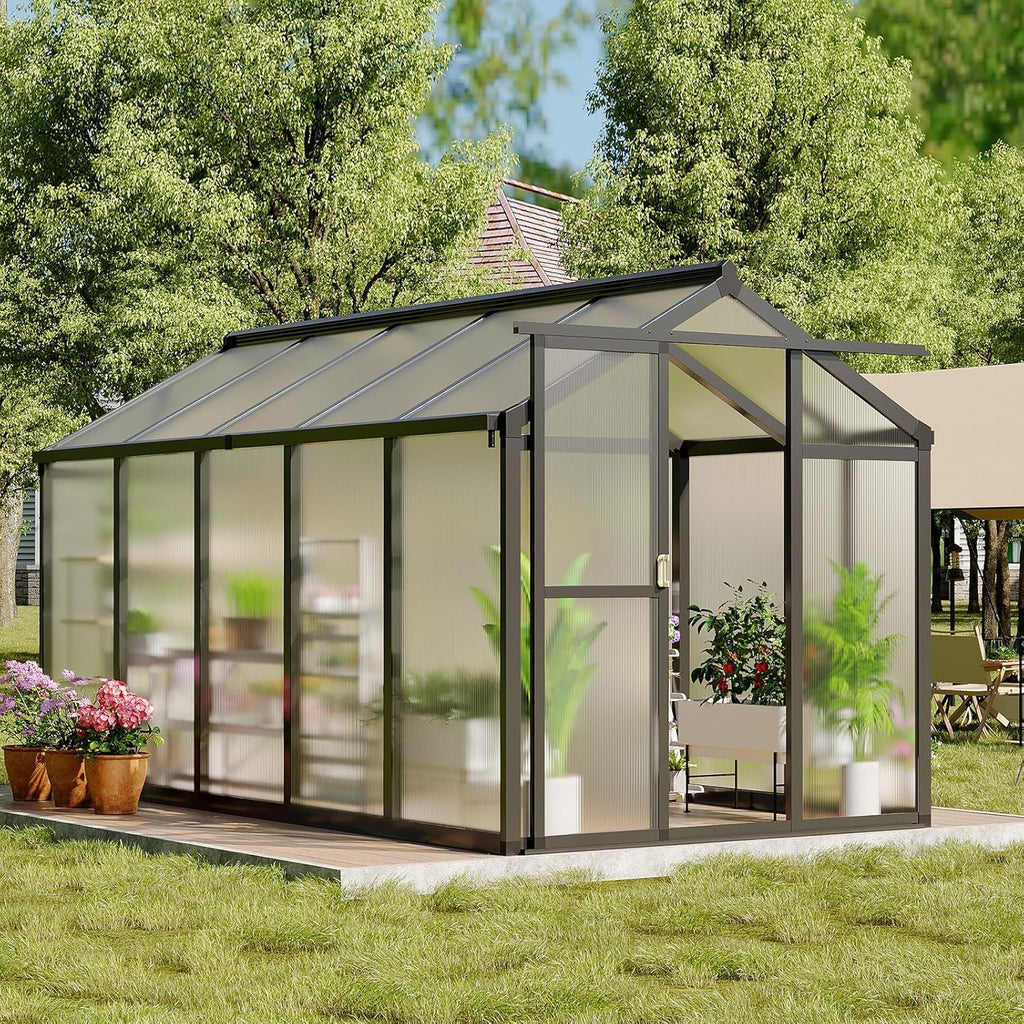IDEALHOUSE Aluminum Polycarbonate Greenhouse (6×8 and 6×10 ft)