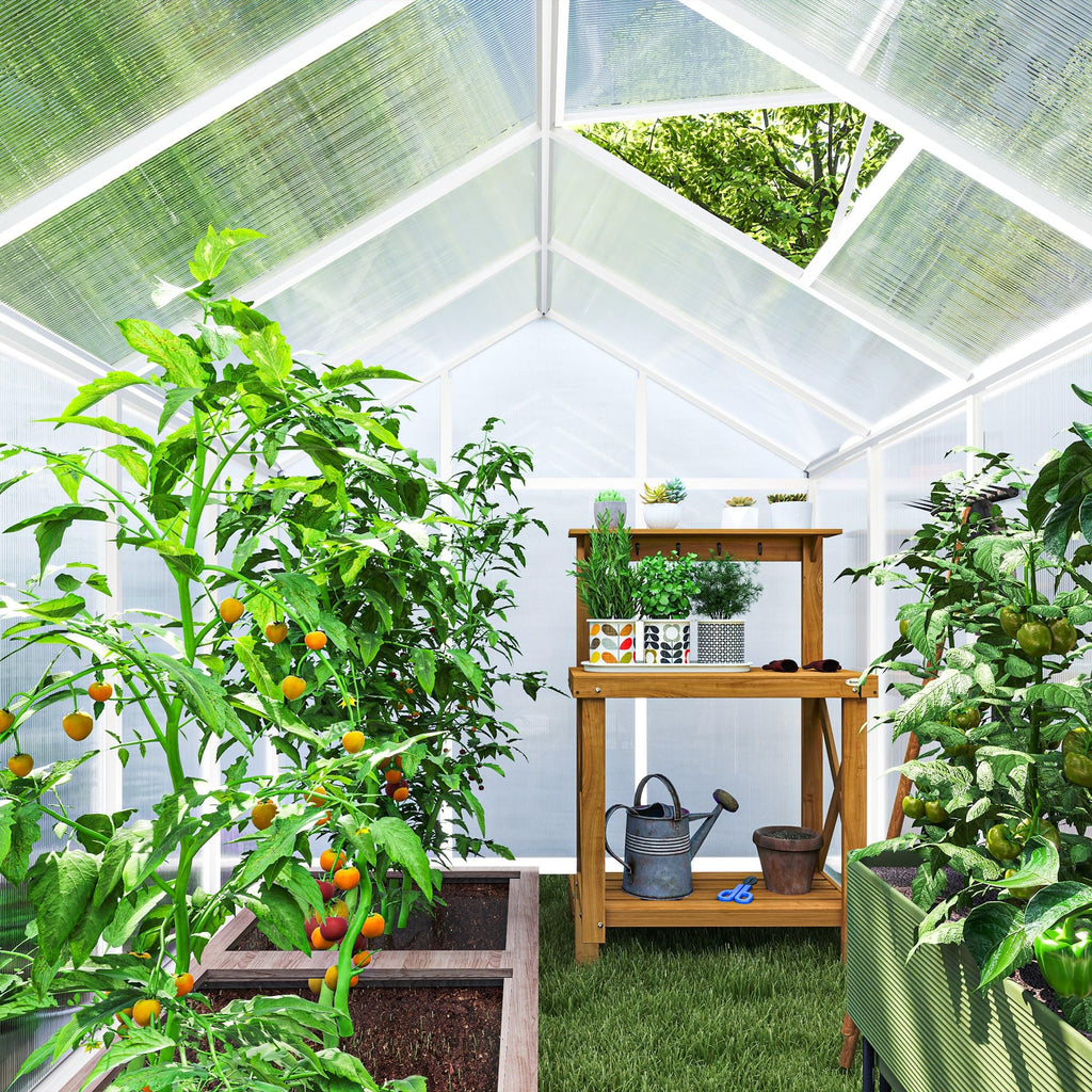Outsunny Polycarbonate Greenhouse, Up to 60 Sq Ft (4 ft × 6 ft to 10 ft × 6 ft)