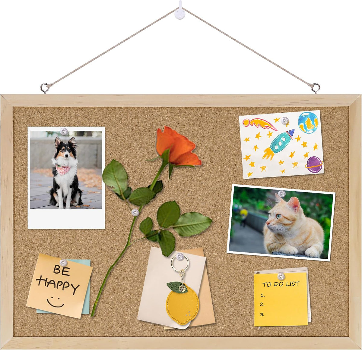 DAHAPYBOO Framed Cork Bulletin Board