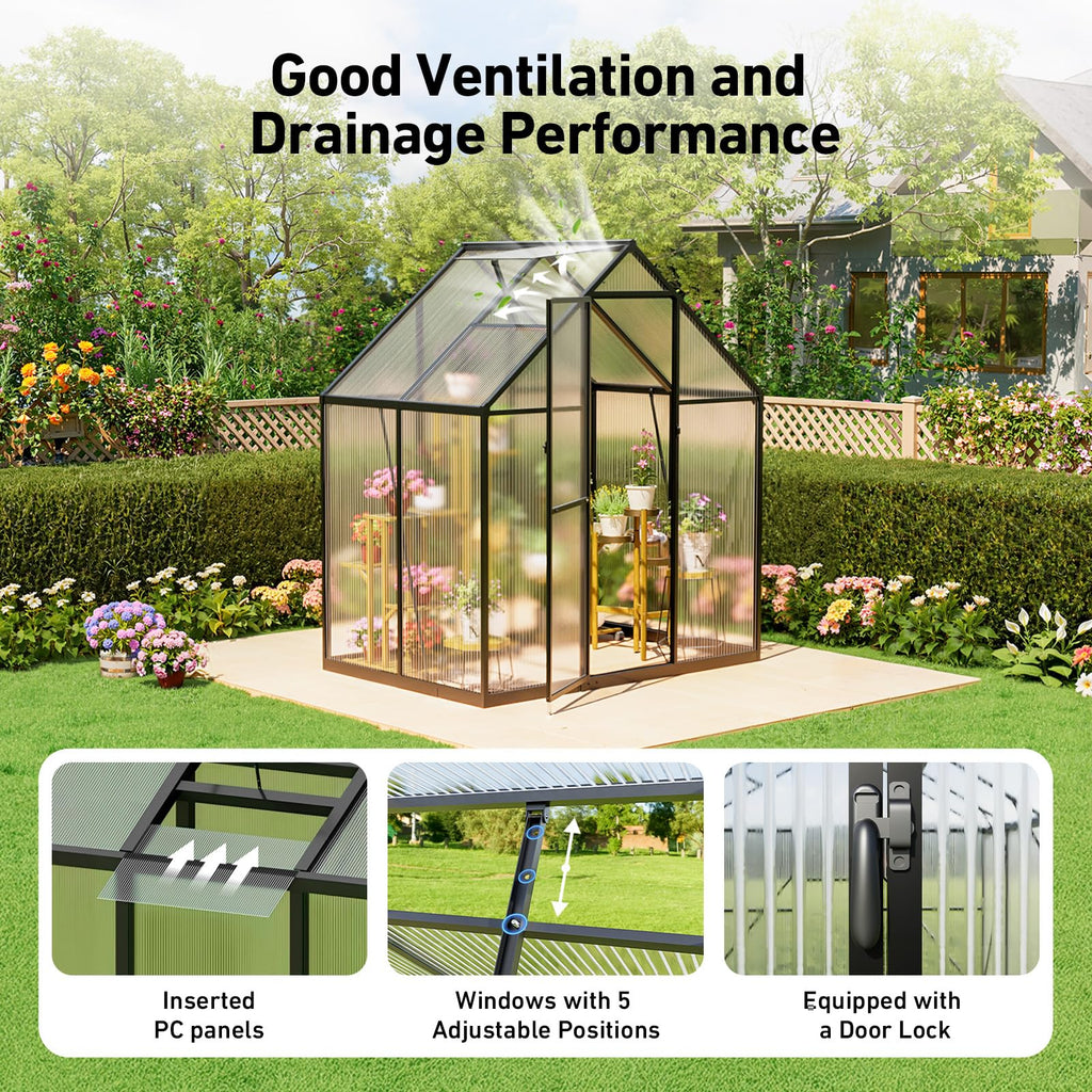 Windproof Tunnel Greenhouse with Thermometer (Multiple Sizes)