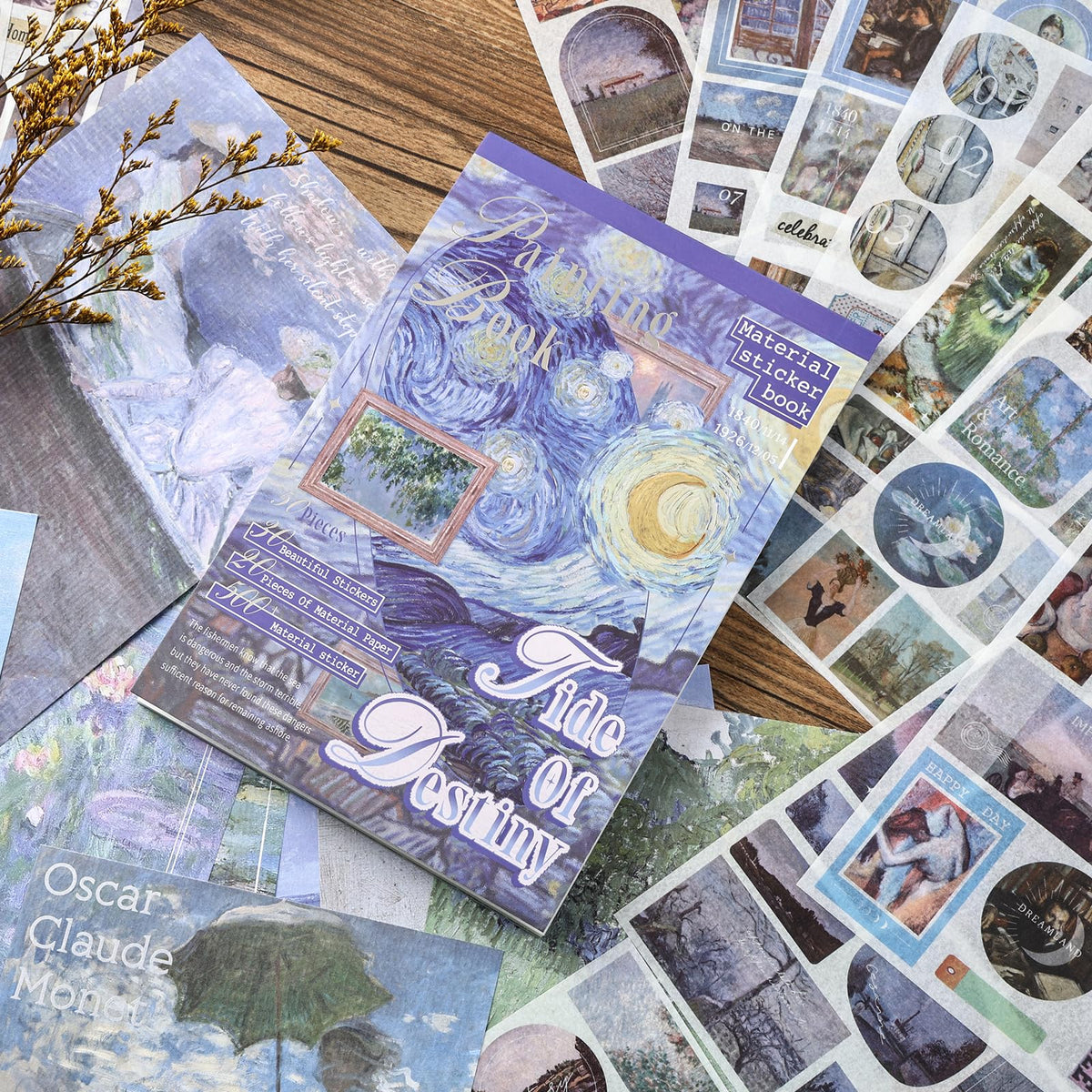 Vintage Ephemera Stickers Scrapbook Sticker Book with 439 Stickers and 20 Scrapbook Papers Sticker Book for journaling
