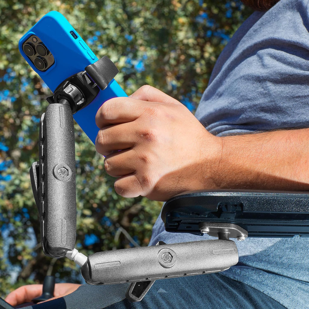 iBOLT miniProXL AccessiBOLT Phone ArmTrack Mount for Powered Wheelchairs