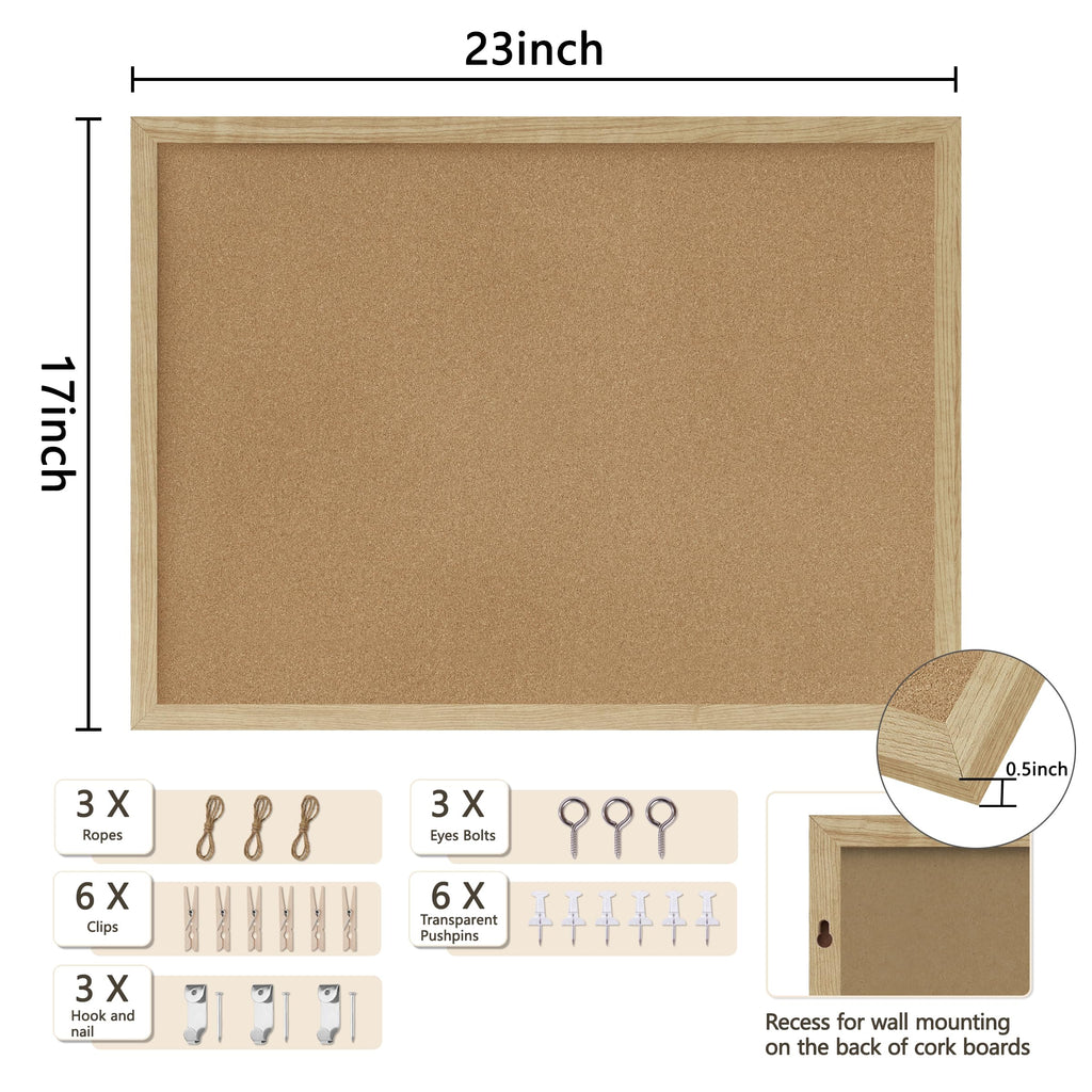 DAHAPYBOO Framed Cork Bulletin Board