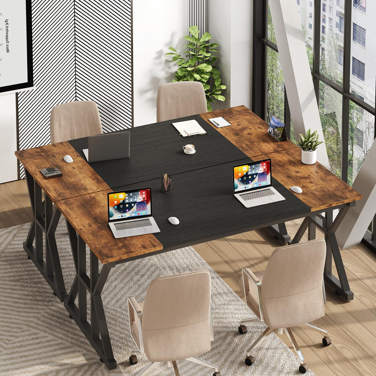63" Large Computer Desk with Thickened Frame for Home Office, Living Room