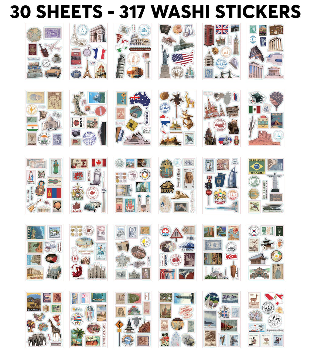 FAYWARE: Vintage Botanical Ephemera Sticker Book for Junk Journaling – 453 Washi Stickers & 20 Decoupage Sheets